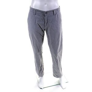 Masons Womens Cotton Striped Button Closure Straight Leg Jeans Gray Size 48